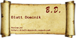 Blatt Dominik névjegykártya